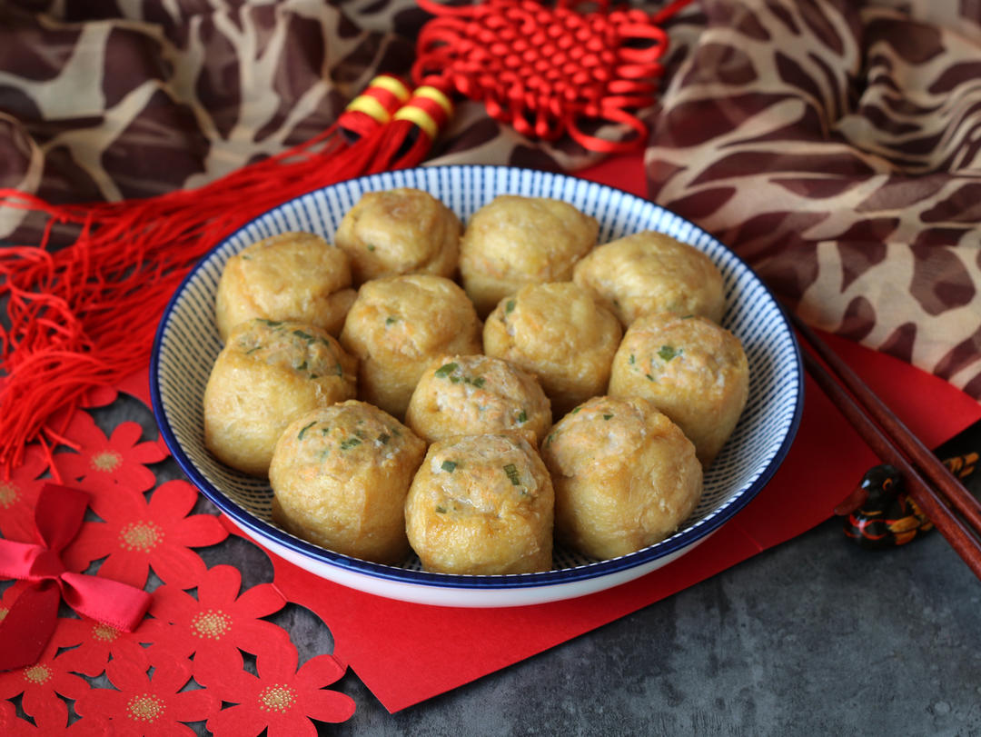 酿油豆腐丸子团团圆圆
