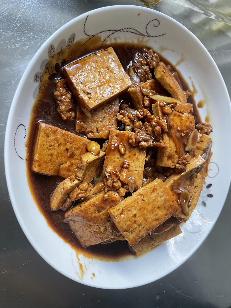 葱烧豆腐