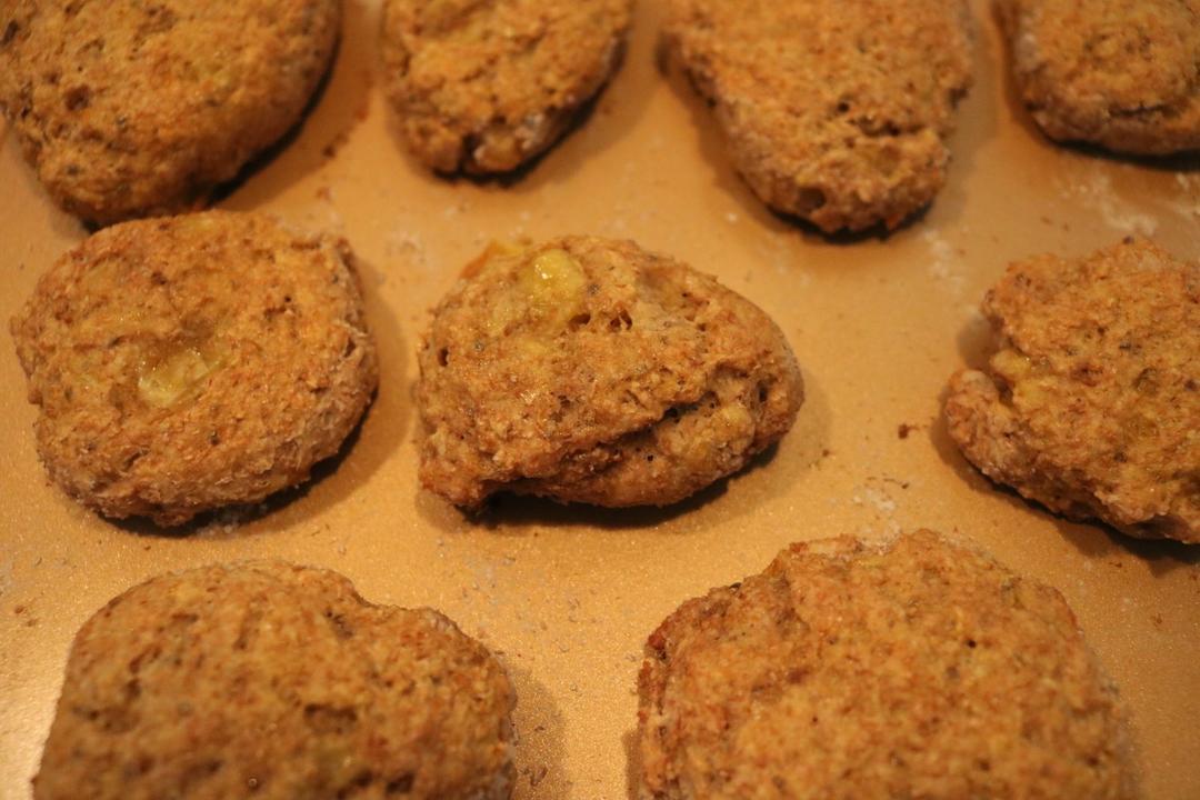 快手下午茶 蔓越莓香蕉司康饼  （全麦无糖少油 无蛋奶 减肥瘦身 ）