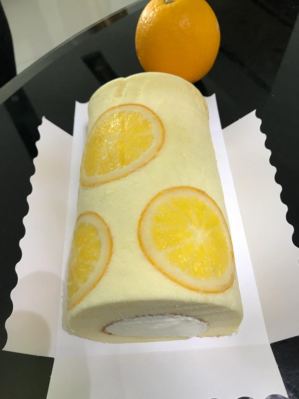 视觉系~~【橙子片蛋糕卷】