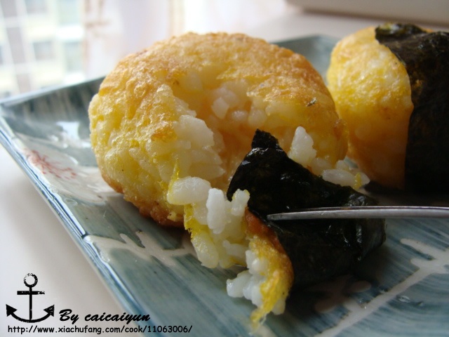 芝士蛋煎饭团