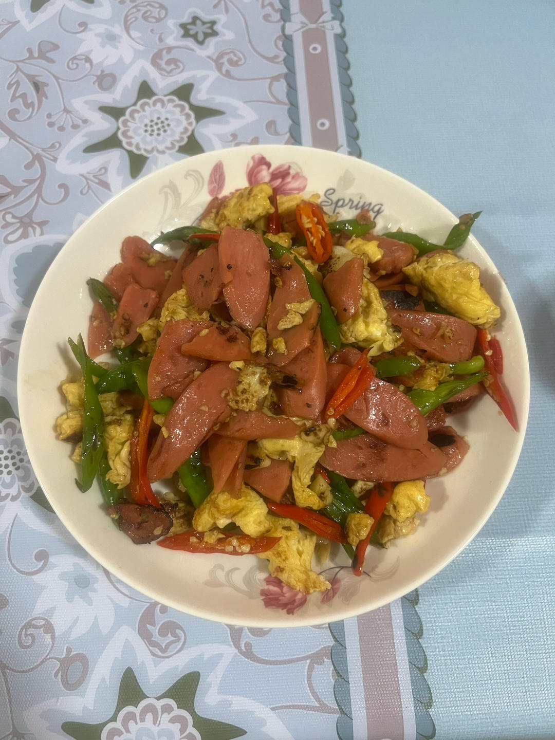 青椒火腿炒鸡蛋