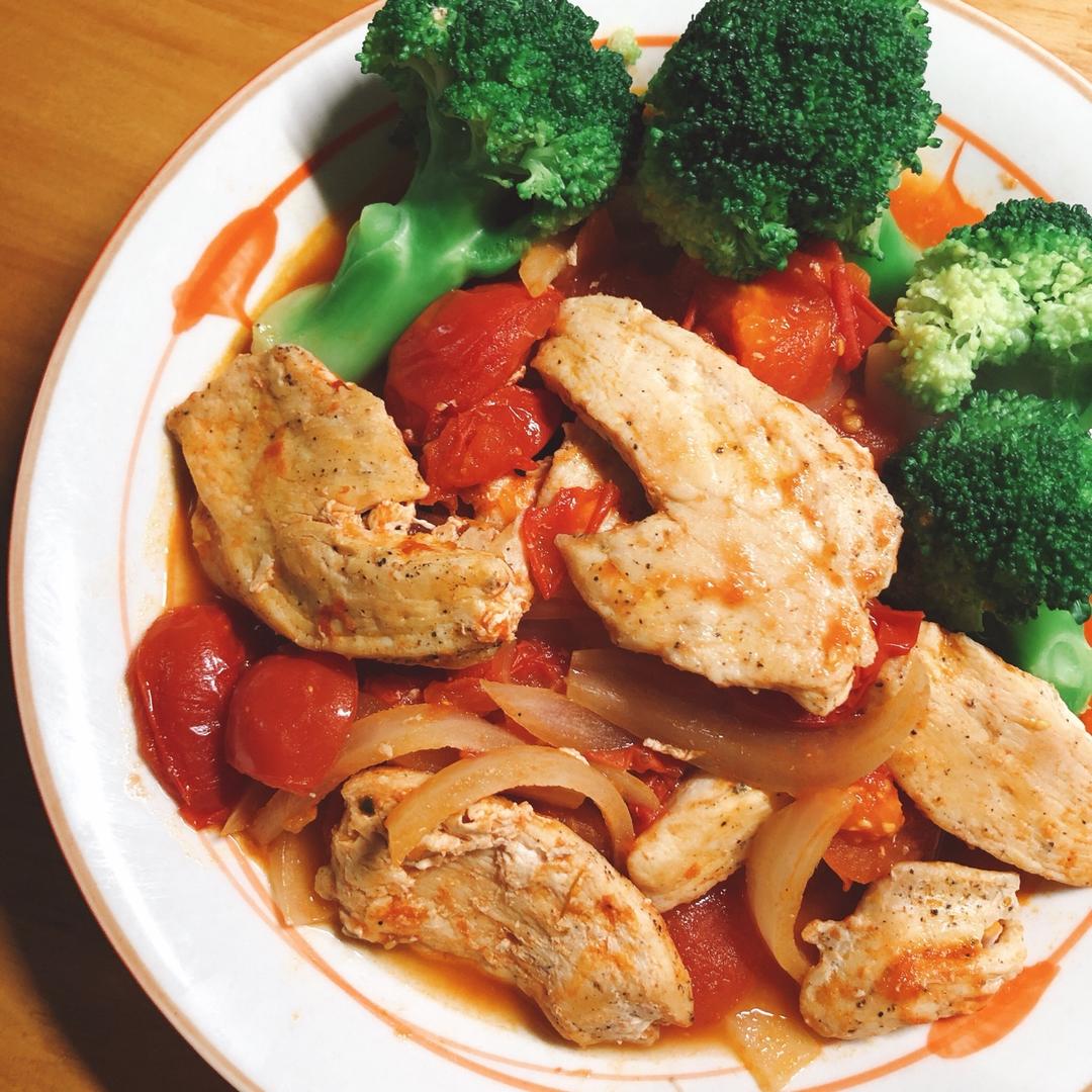 番茄炖鸡胸丨健康·三餐