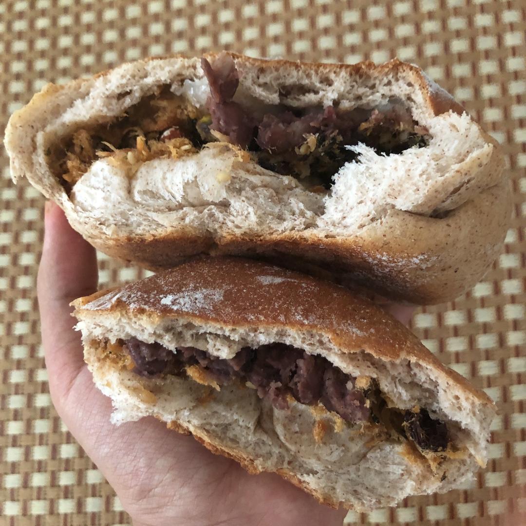 蛋黄芋泥肉松麻薯欧软包（黑麦欧软）软欧包-无需手套膜，低糖少油健康版