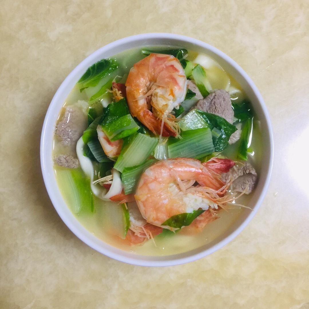 鲜虾蔬菜面