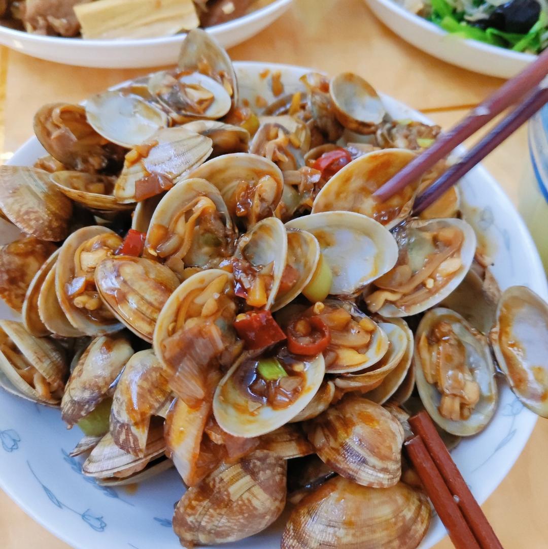 5分钟快手菜❗️秒杀路边摊爆炒花甲～好吃到爆