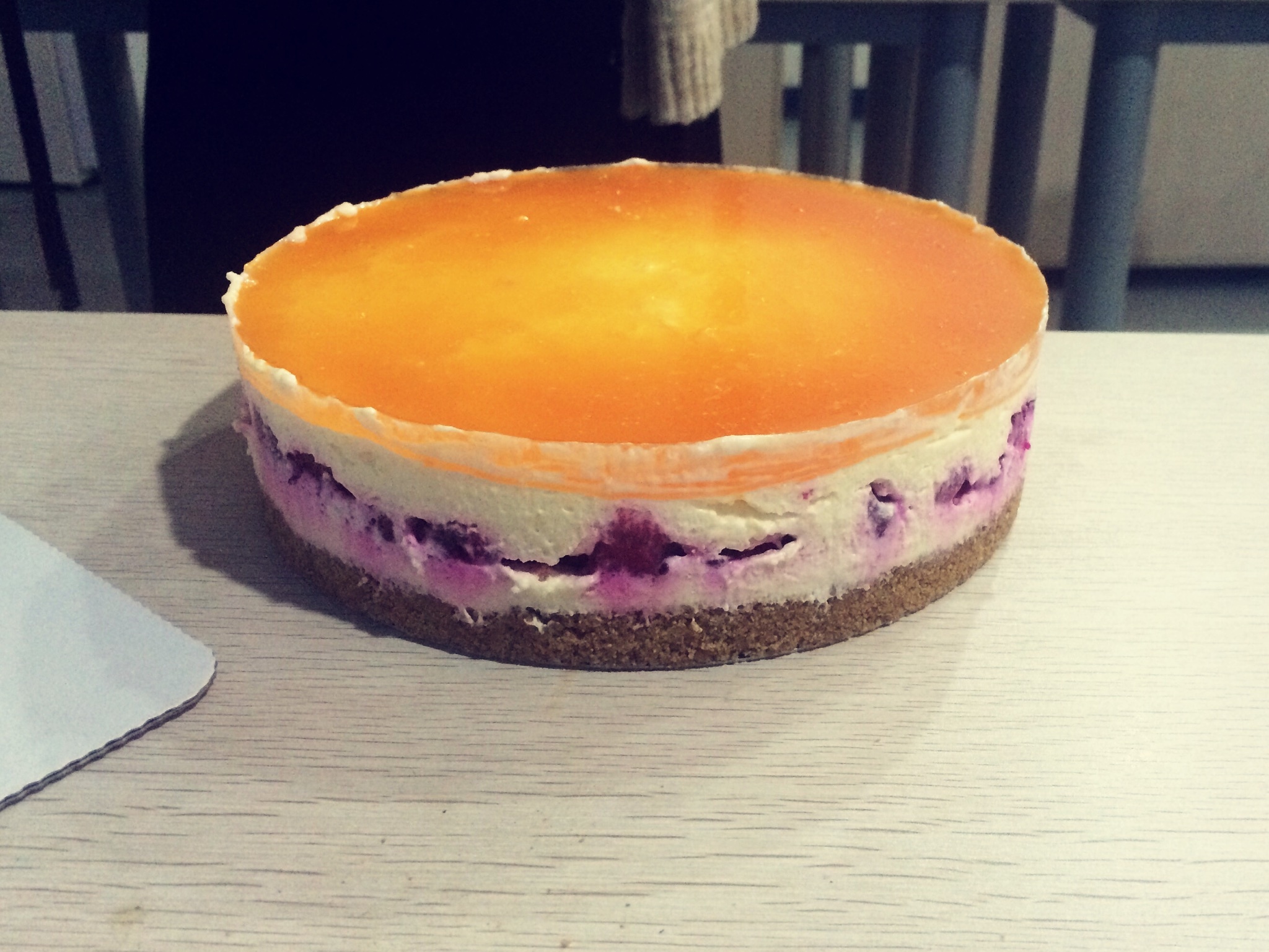 西柚红心火龙果酸奶冻芝士蛋糕