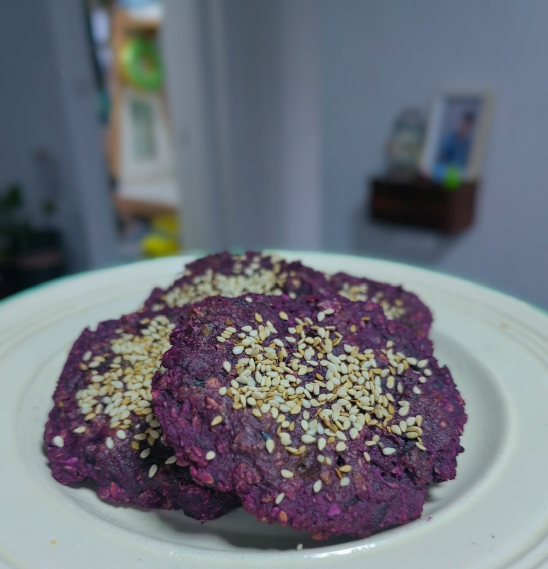 低脂燕麦紫薯饼