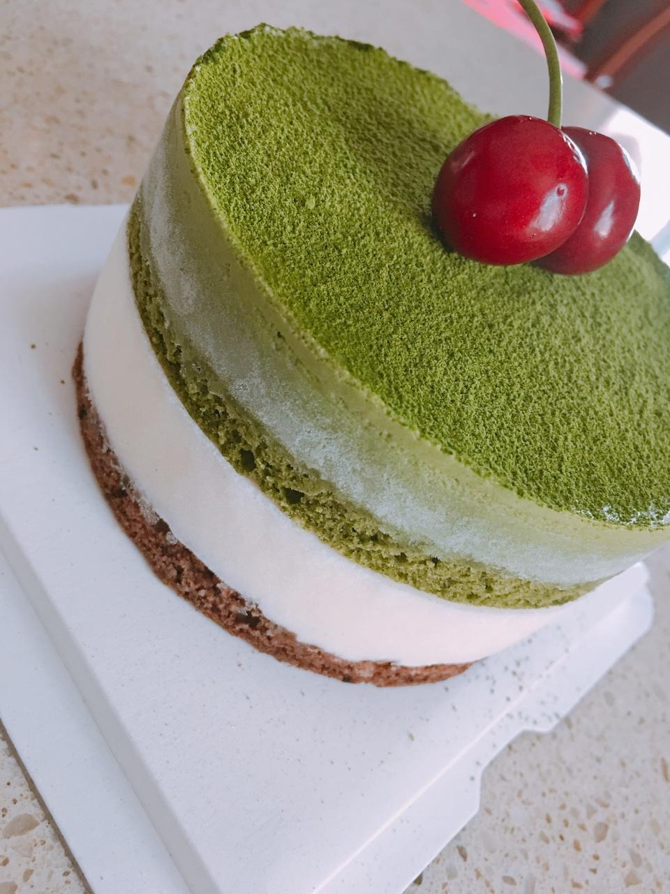 抹茶可可三色慕斯