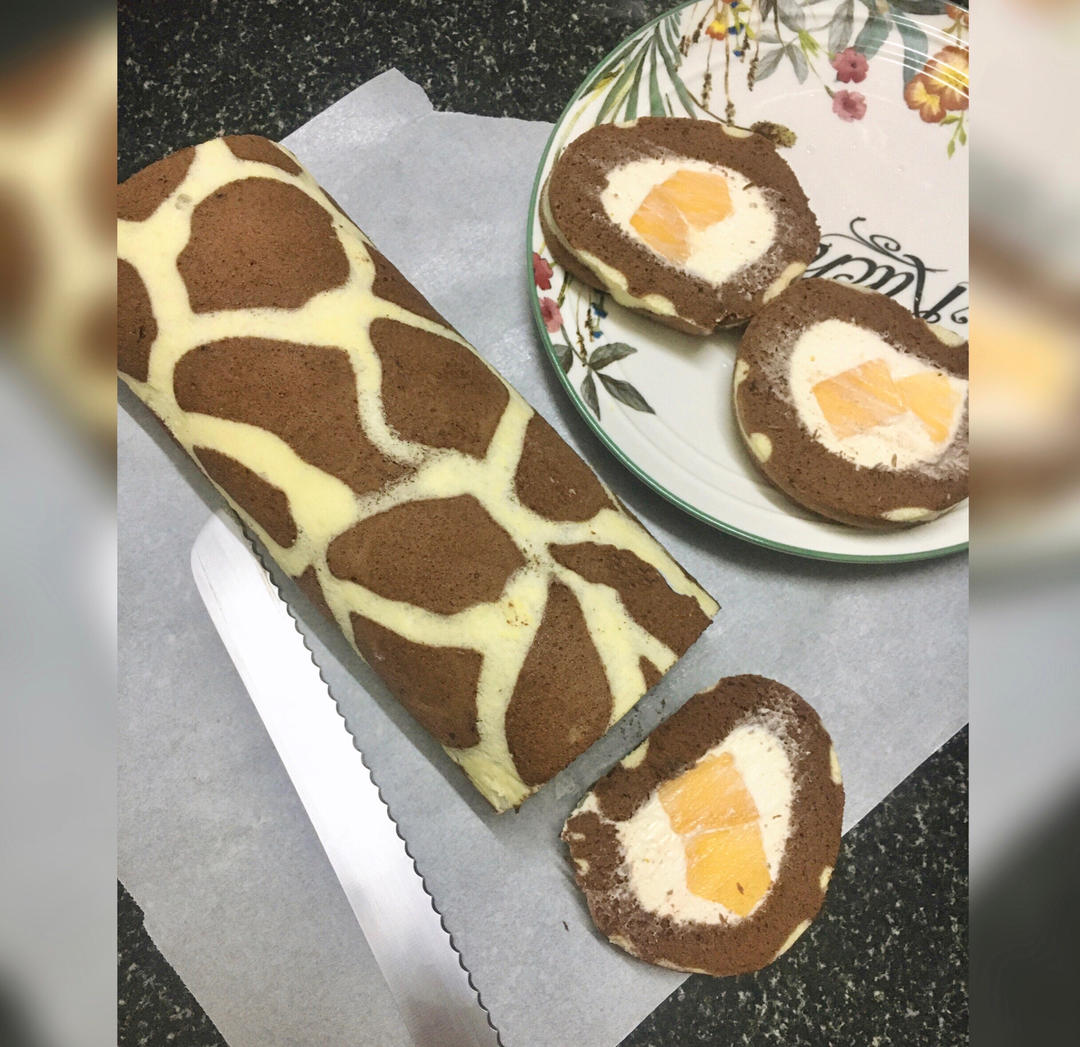 超萌长颈鹿蛋糕卷