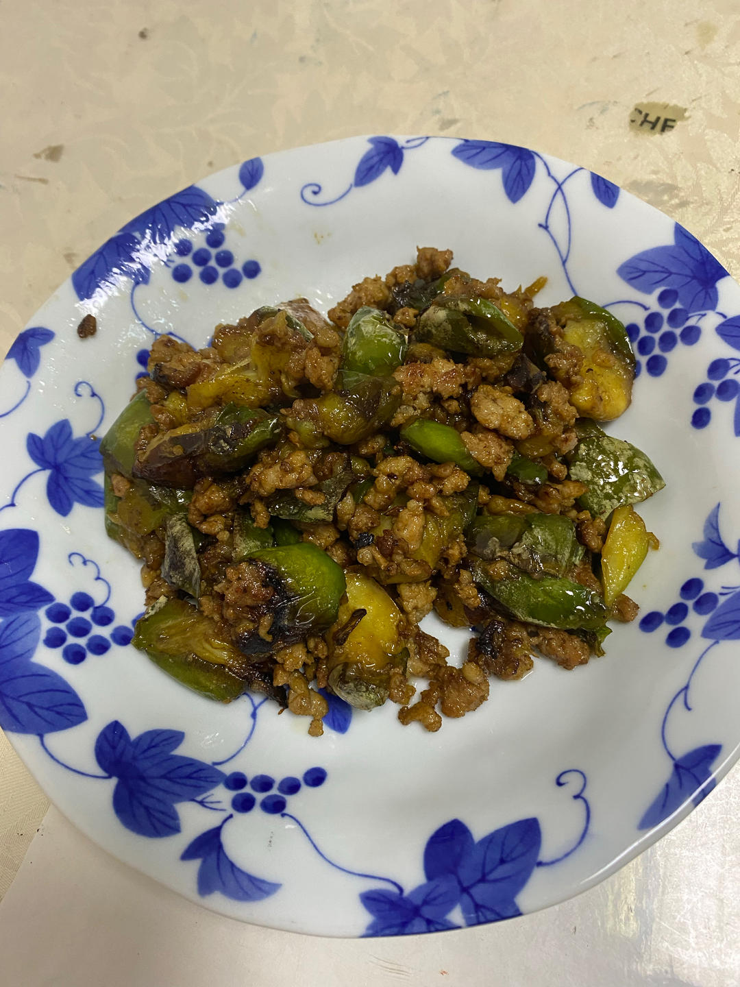 很下饭的油淋青茄子肉末