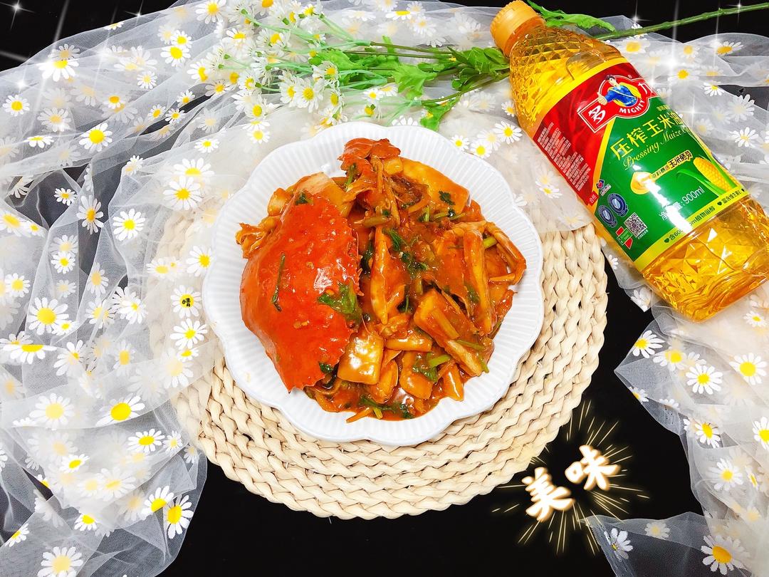 ㊙️螃蟹炒年糕🦀️的做法
