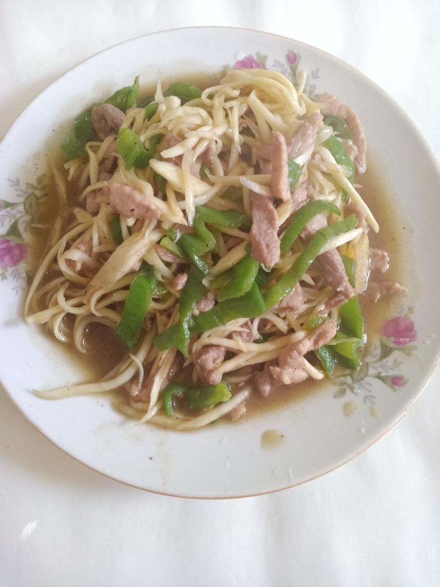 茭白青椒炒肉丝