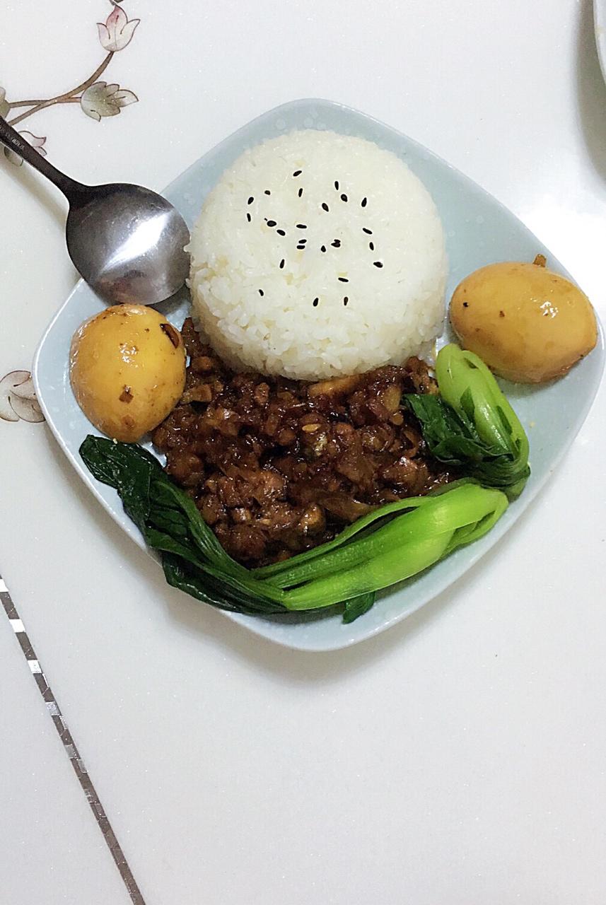洋葱酥卤肉饭