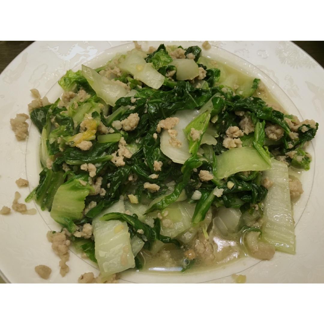 青菜香菇肉沫