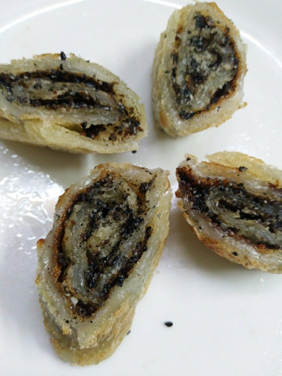 简单又香甜好吃的红糖麻糍，香煎麻糍/红糖糍粑/糯米糍/糯米麻糍/博撑/博餐（芝麻花生核桃馅）台鄉缘点心 台州小吃