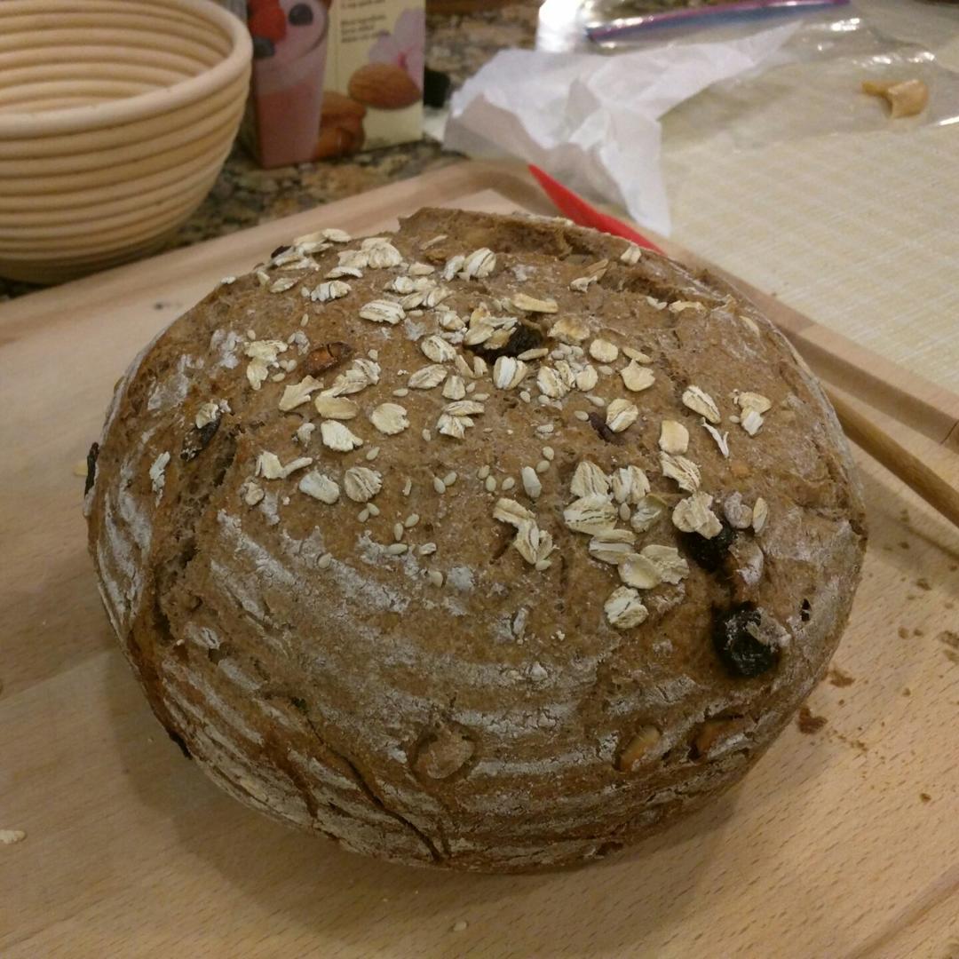 无油无糖全麦果干面包