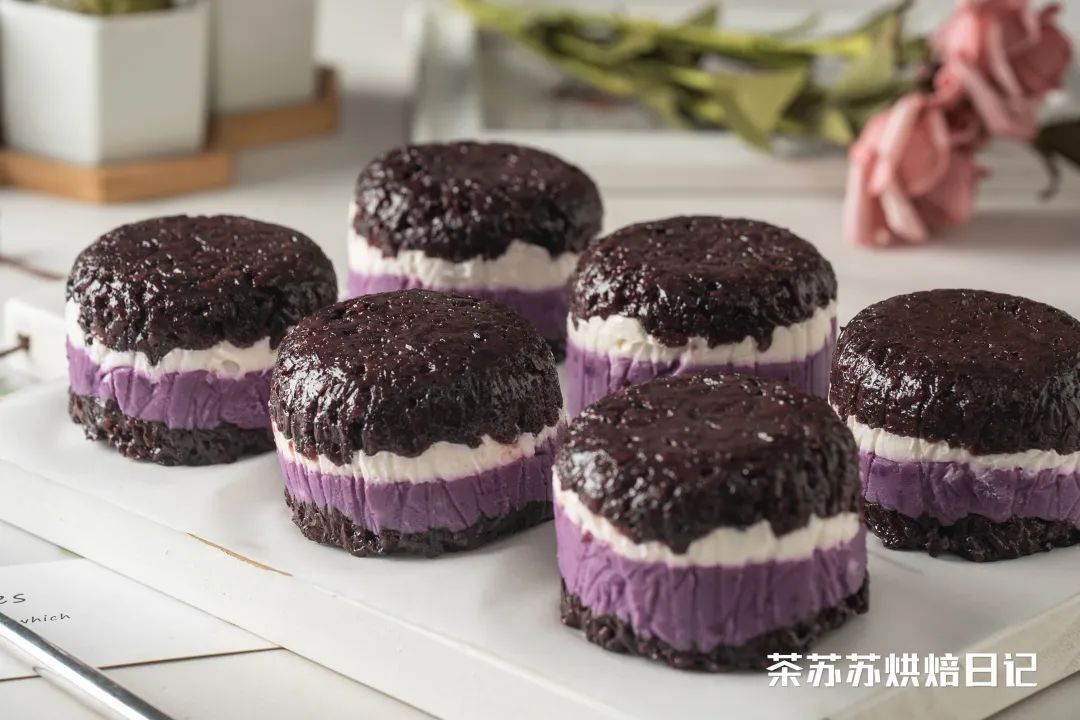 【紫米芋泥奶砖】会煮饭就能做的小甜品！的做法