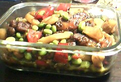 毛豆炒肉丁