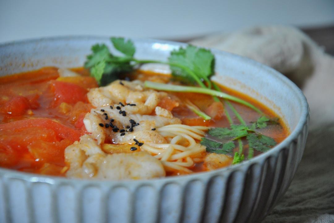 兔儿仙姑grace做的番茄鱼面快手版