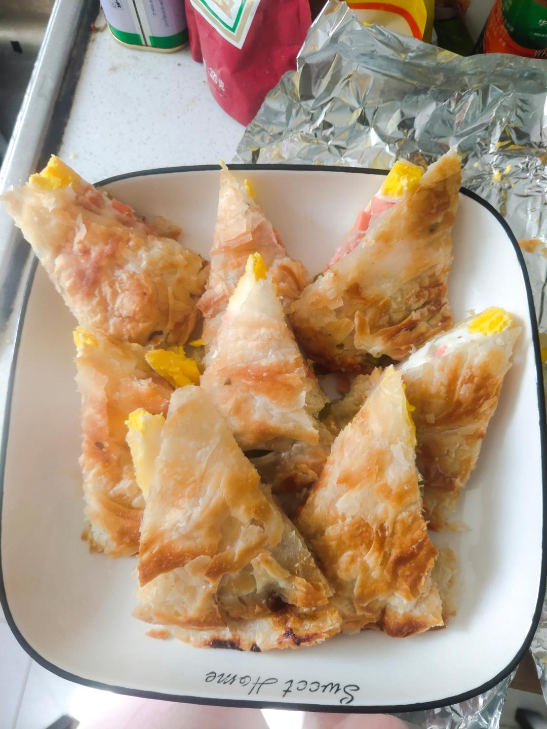 烤箱版手抓饼披萨