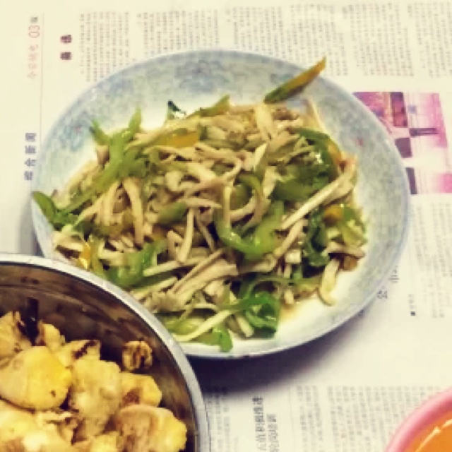 青椒鸡腿菇