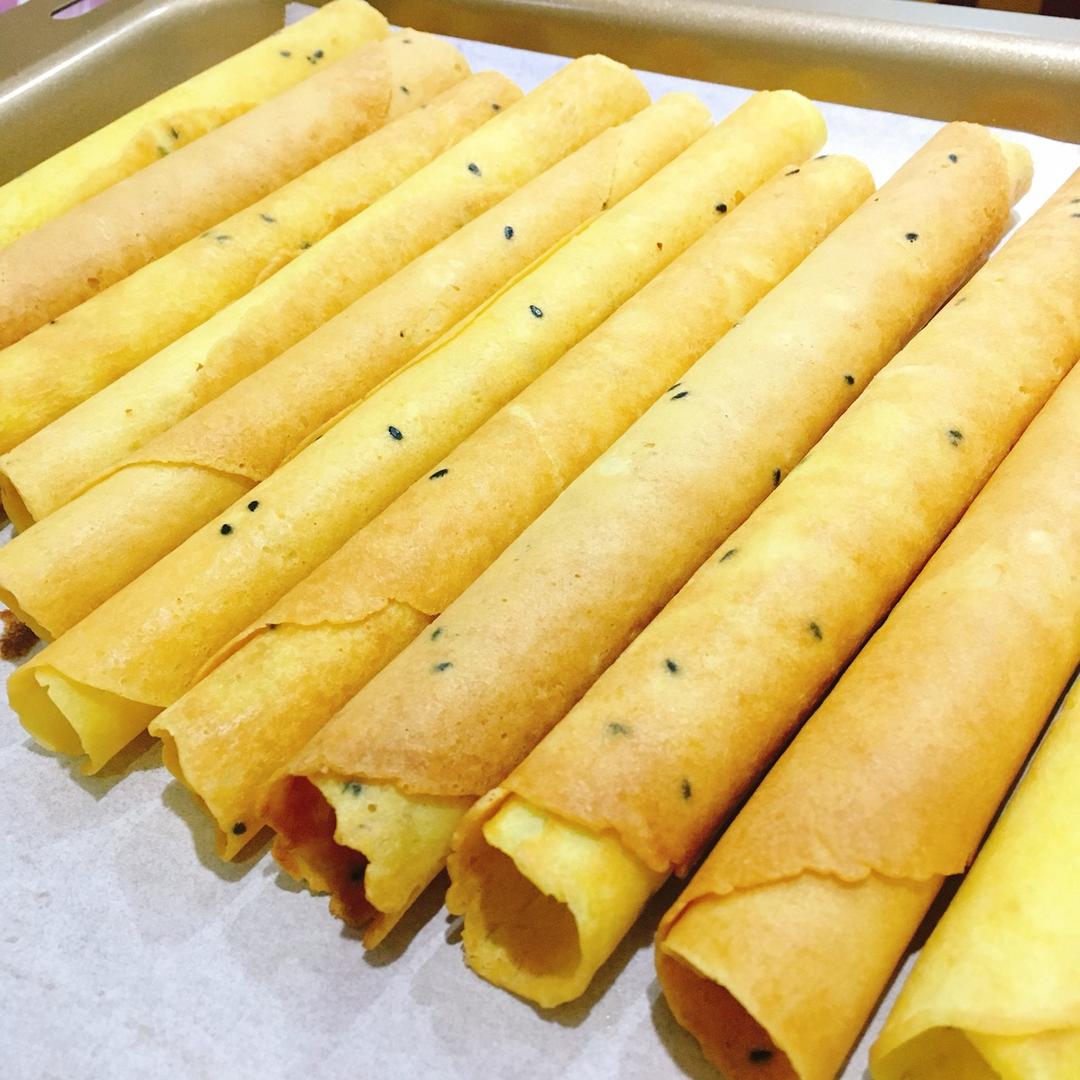 芝麻香酥蛋卷（视频食谱）