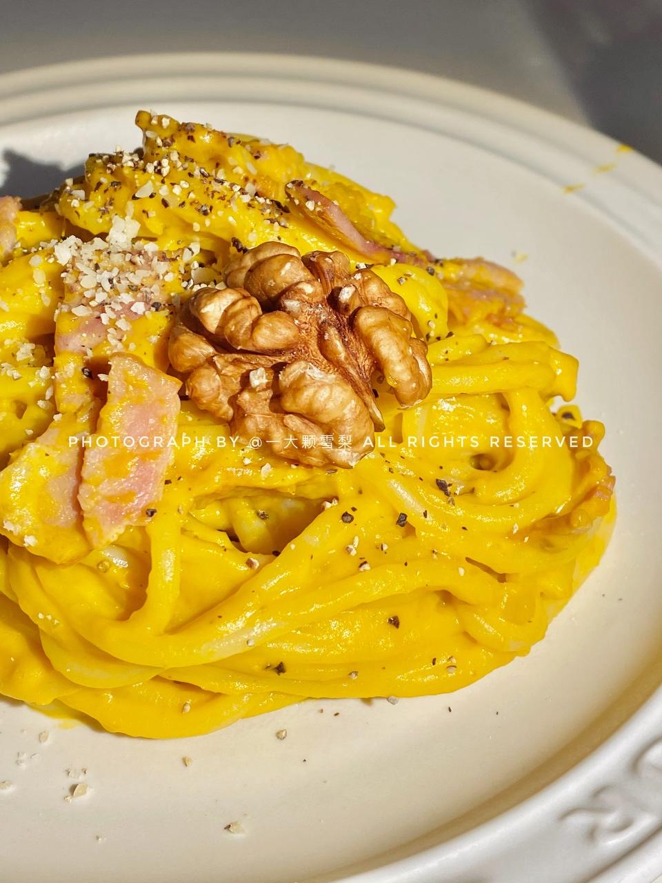 南瓜培根意面🇮🇹10分钟家庭意式料理的做法