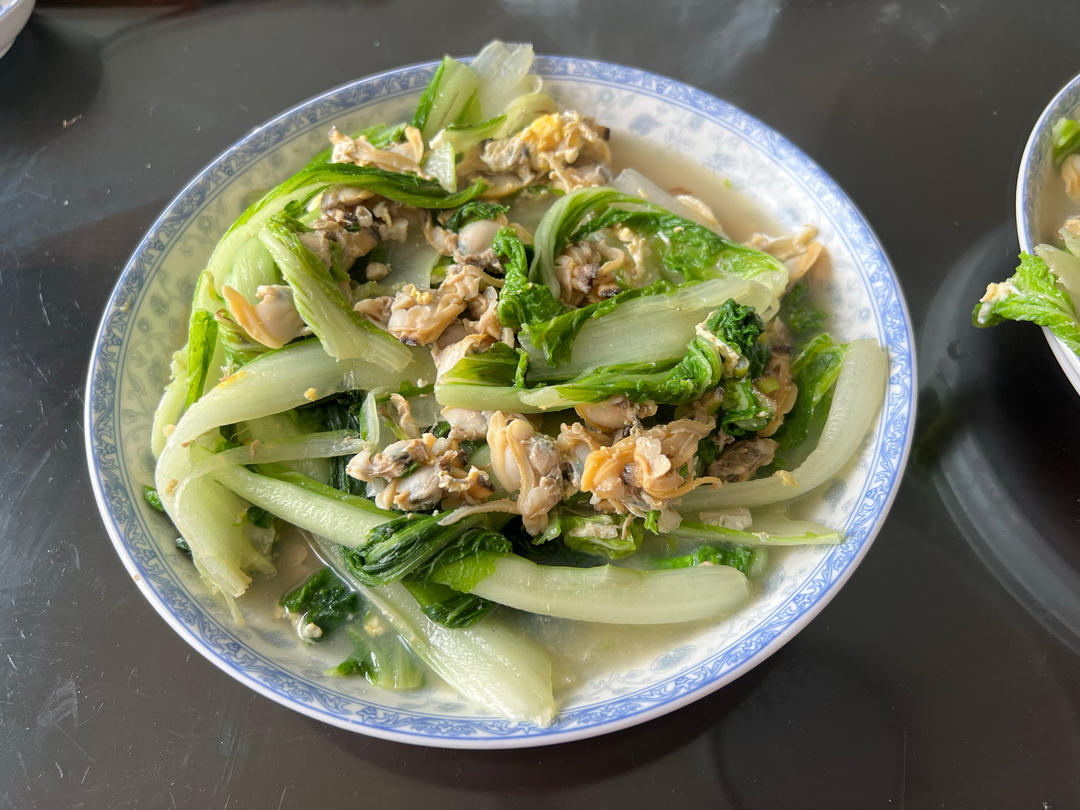 蛤蜊肉炒小白菜