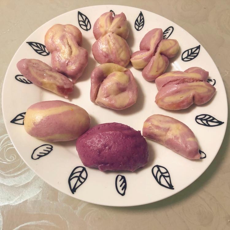 颜值担当：紫薯双色馒头