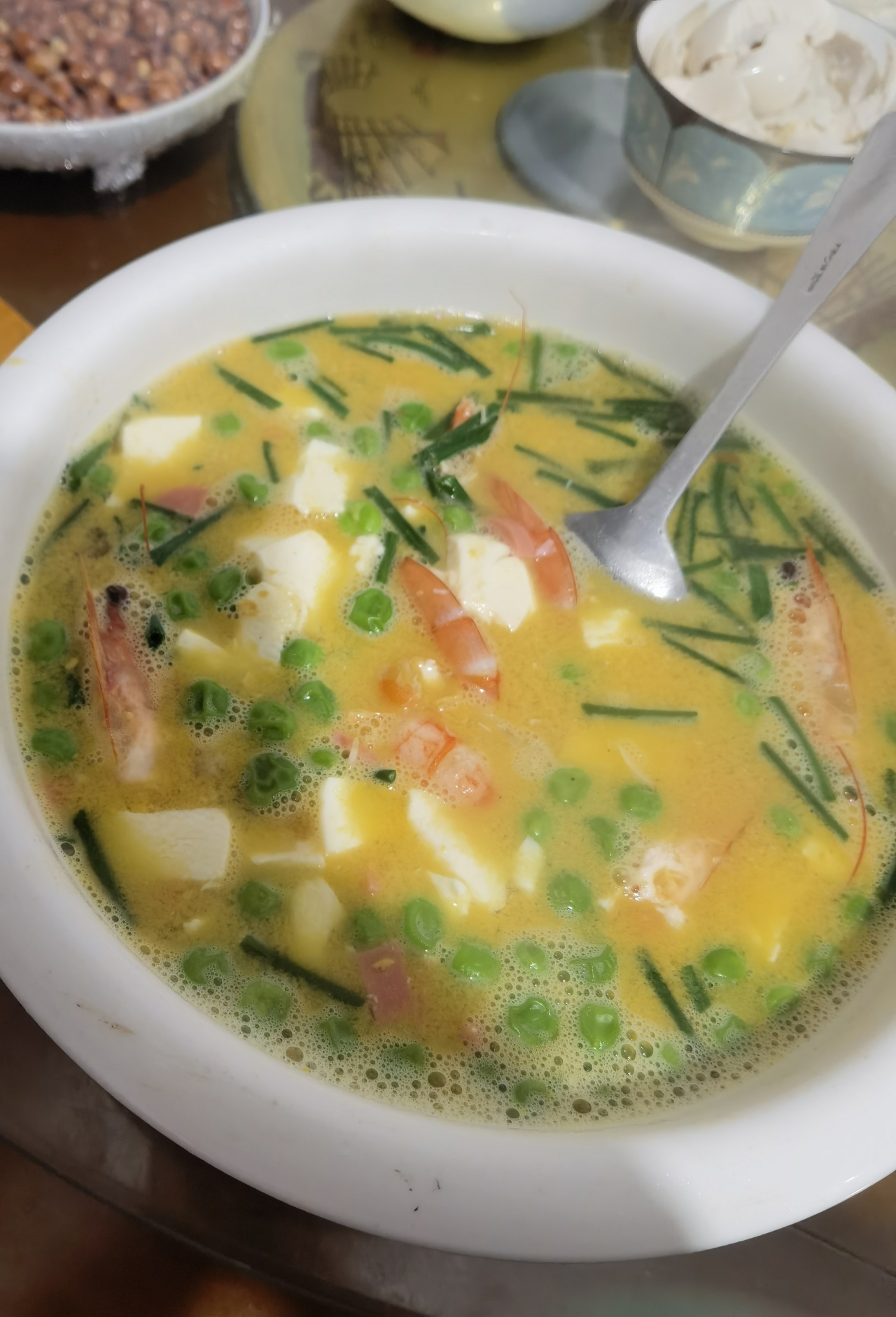 鲜虾内酯豆腐汤（极简）的做法