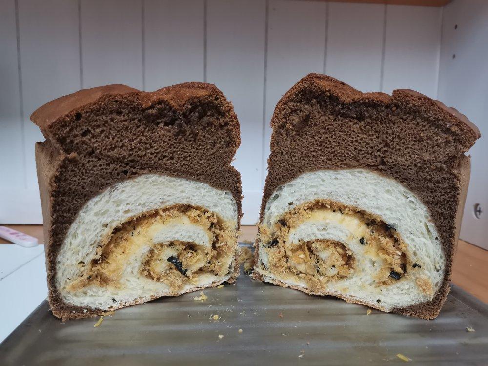 柔软的黑钻吐司🍞可可蛋糕夹牛奶吐司 一箭双雕的美味