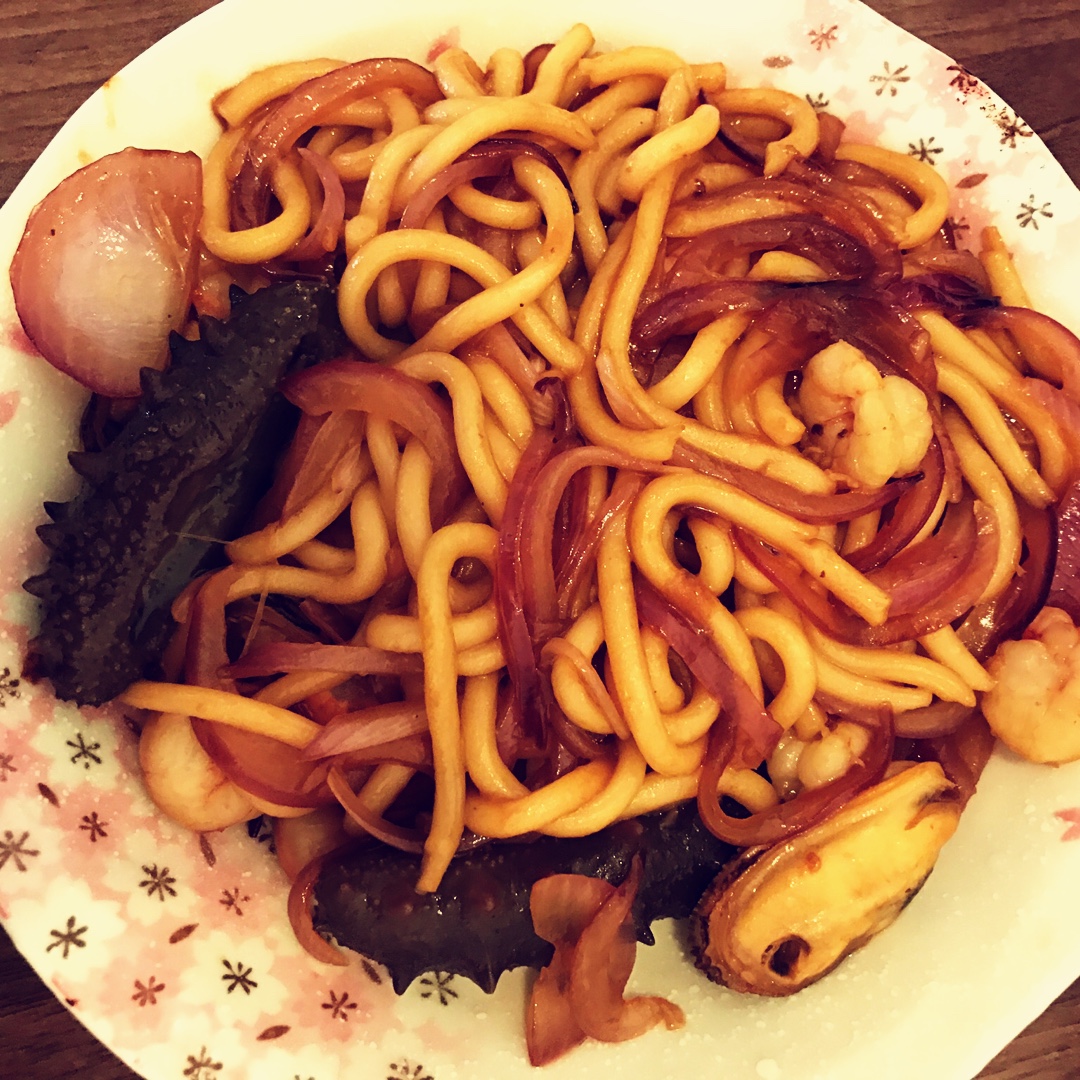 海鲜炒乌冬