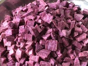 网红爆浆紫薯仙豆糕(低卡版)超长拉丝的做法 步骤1