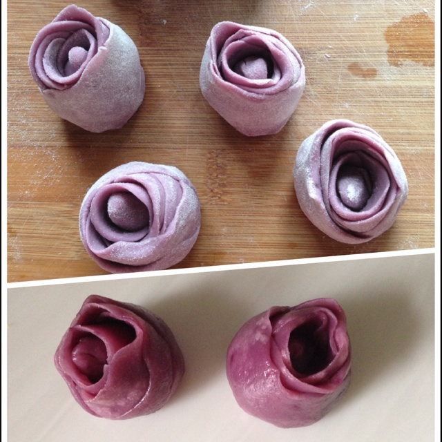 紫薯玫瑰花馒头