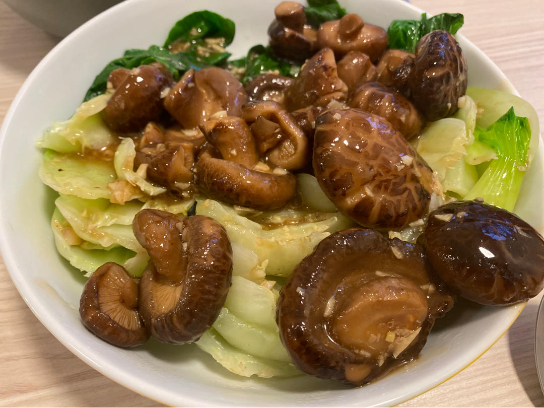 花菇烧上海青|营养健康超级下饭的素炒菜