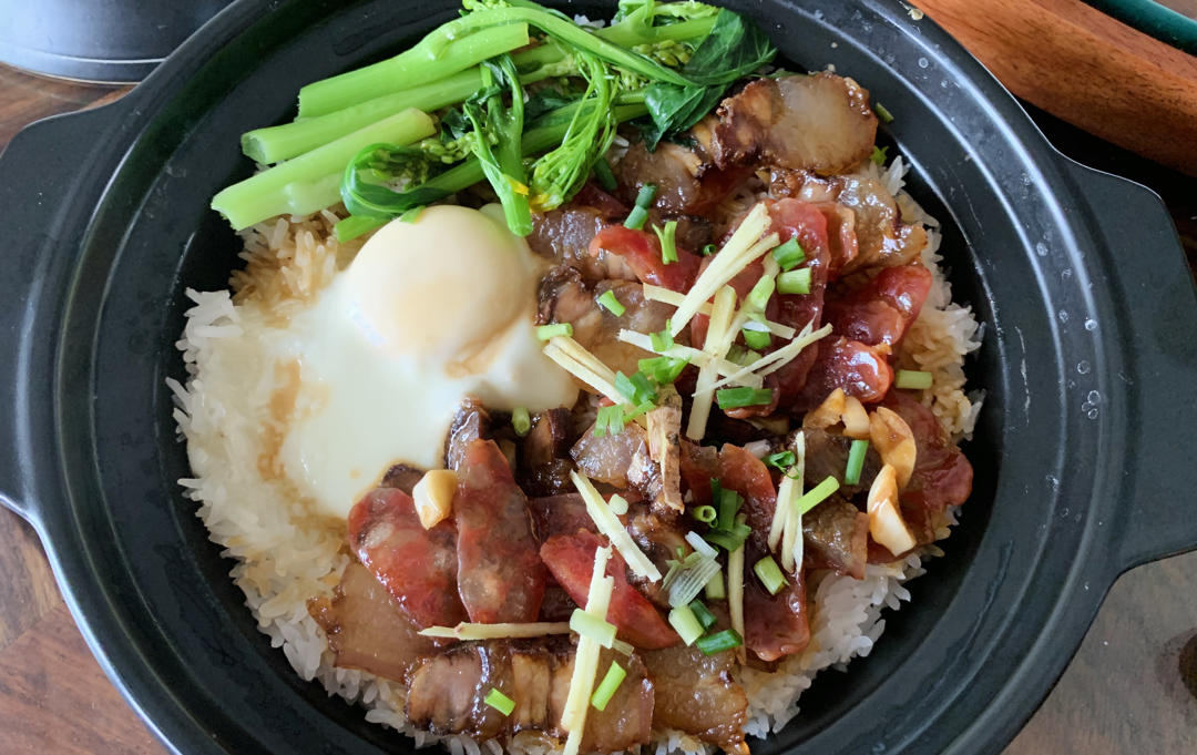 腊味煲仔饭，20分钟饭菜同出