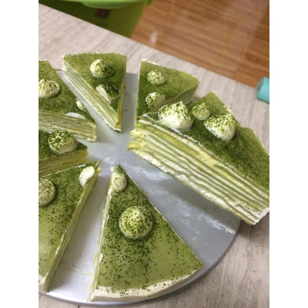 抹茶草莓千层蛋糕（可丽饼）mille crepe cake