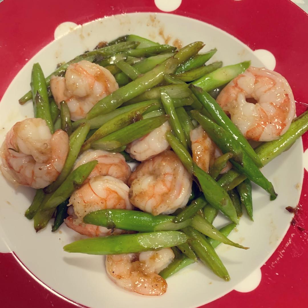 清炒芦笋虾仁