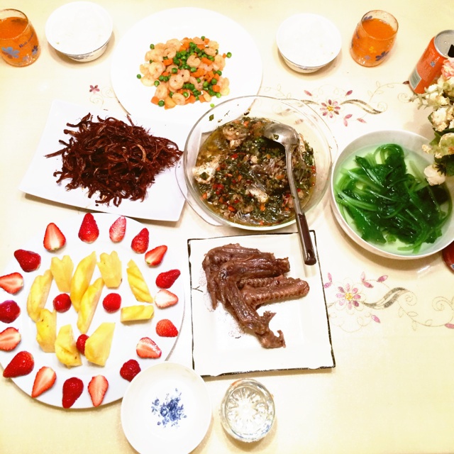 三色炒虾仁