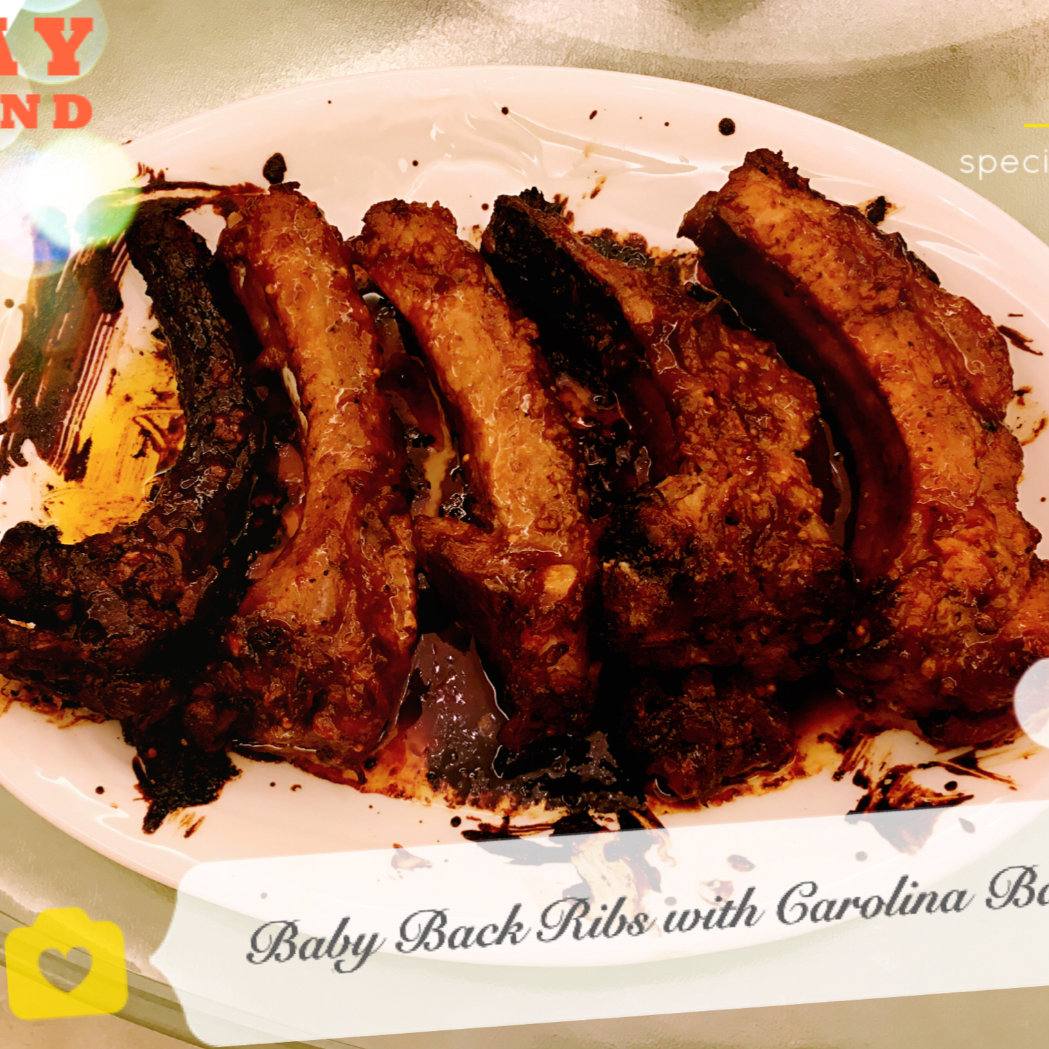 Baby back ribs with Carolina Baste 超级棒的烤排骨
