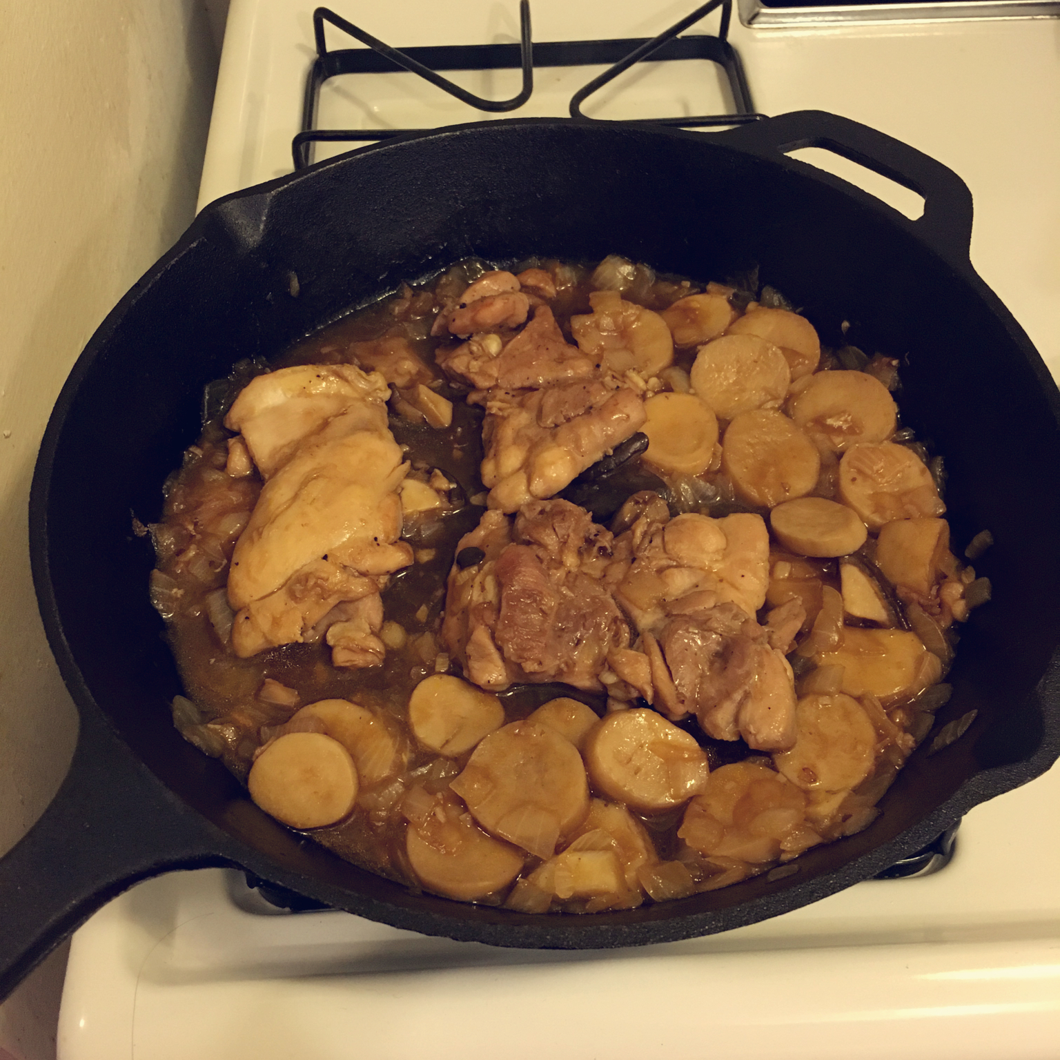 蚝油鲍菇鸡腿排