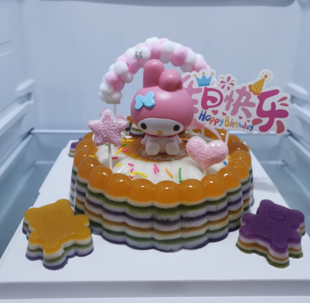 彩色千层椰汁糕