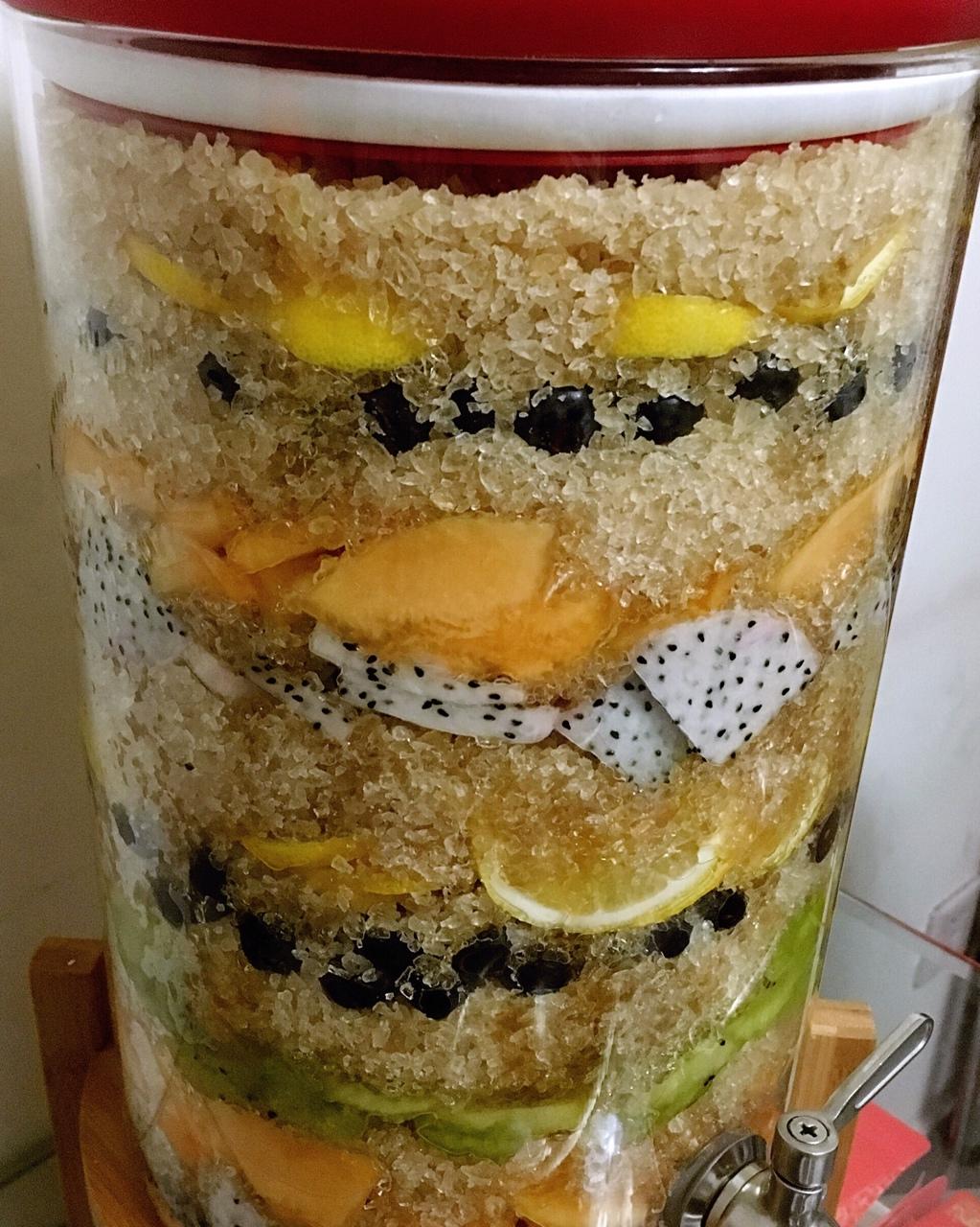 一只胖胖崔做的自制混合水果酵素