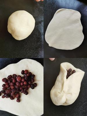 面包机版蜂蜜小面包内陷蜜豆的做法 步骤6