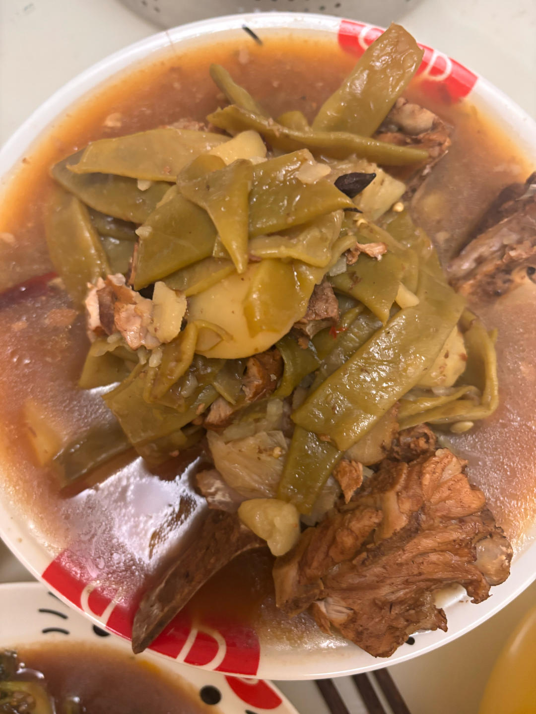 高压锅排骨豆角炖土豆