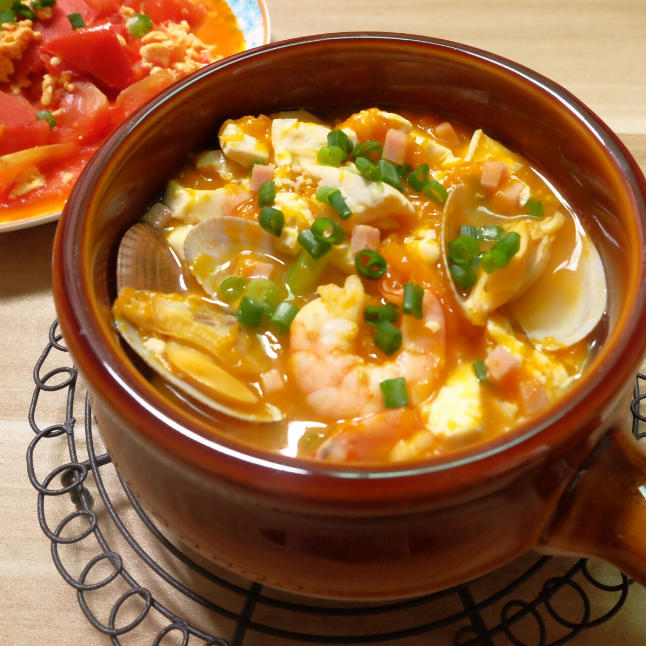 xiao``童鞋`做的海鲜豆腐南瓜炖