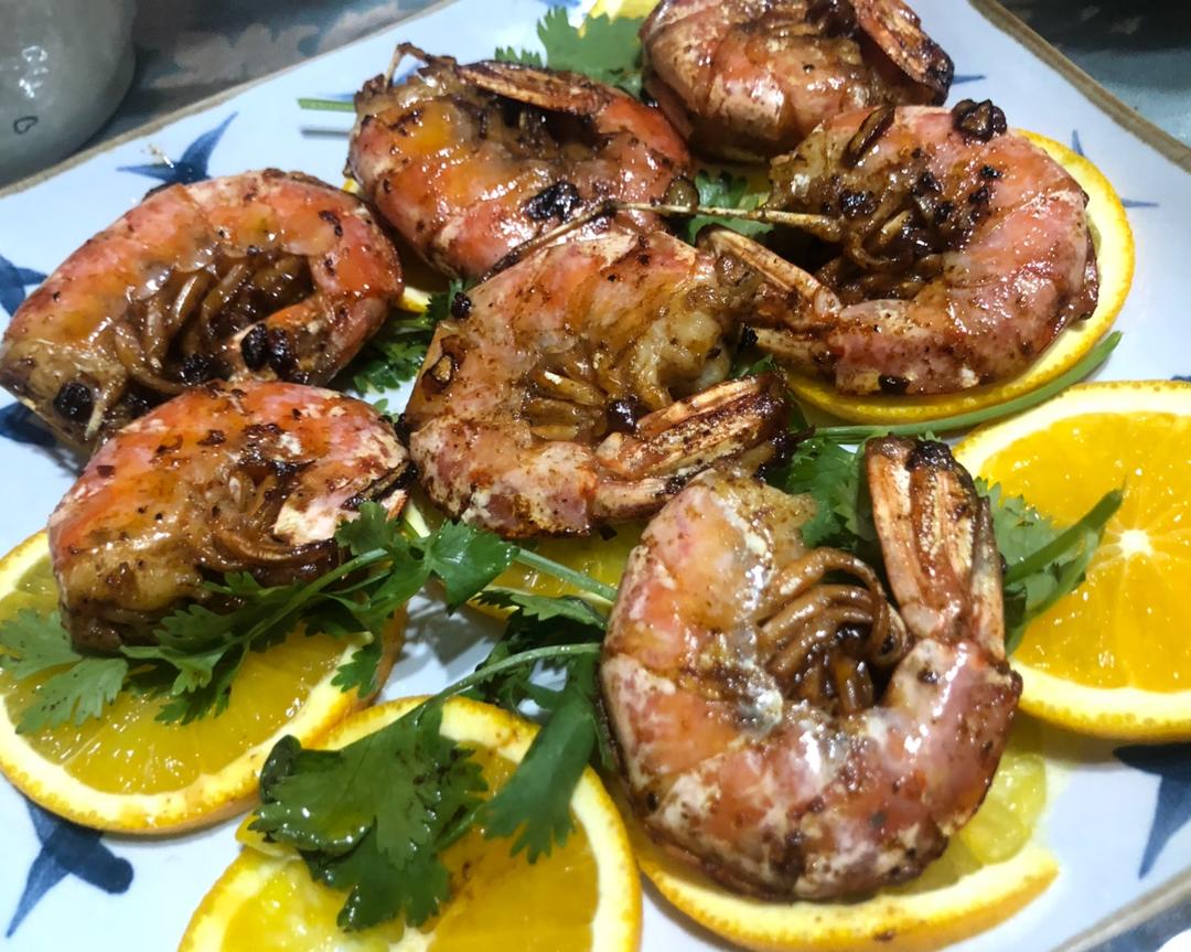 黑胡椒红虾的做法