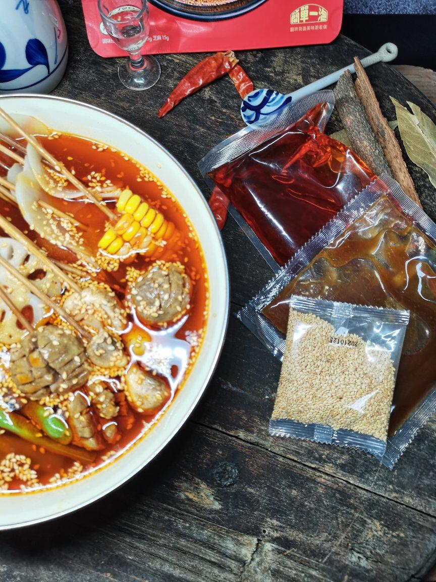 简单快手好吃的冷锅钵钵鸡串串