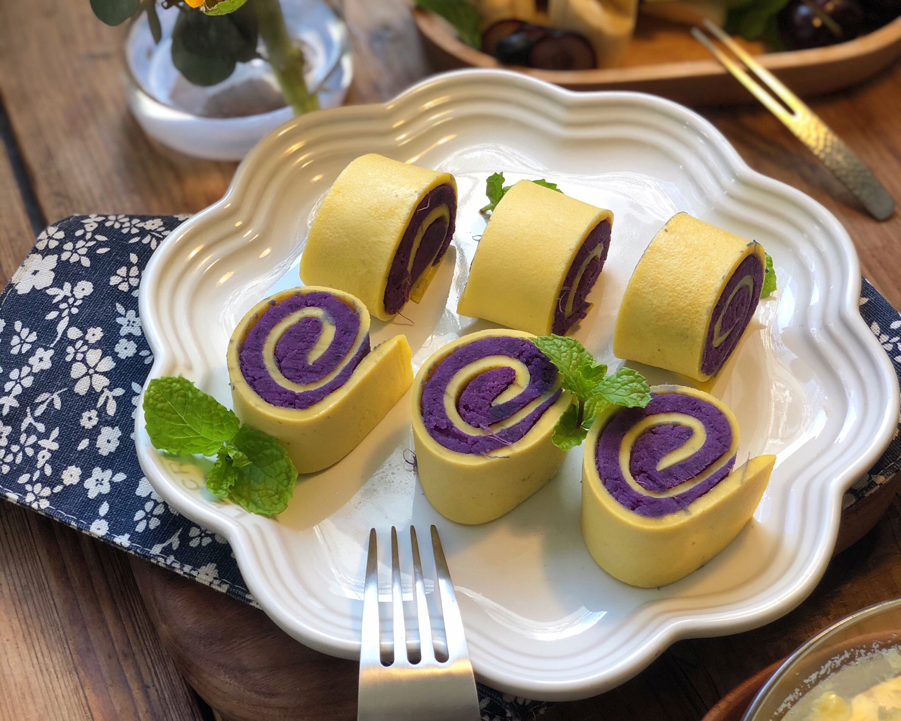 紫薯蛋卷的做法